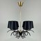 Black Cast Iron and Brass Chandelier from Jean Royere, France, 1950s 2