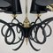 Black Cast Iron and Brass Chandelier from Jean Royere, France, 1950s 8