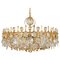 Large Gilt Brass and Crystal Chandelier attributed to Palwa, Germany, 1970s 1