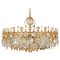 Large Gilt Brass and Crystal Chandelier attributed to Palwa, Germany, 1970s, Image 1