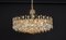 Large Gilt Brass and Crystal Chandelier attributed to Palwa, Germany, 1970s 15