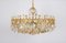 Large Gilt Brass and Crystal Chandelier attributed to Palwa, Germany, 1970s 5