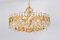 Large Gilt Brass and Crystal Chandelier attributed to Palwa, Germany, 1970s 10