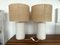 Mid-Century Italian Lamps in White Ceramic Enameled Feather, 1970s, Set of 2, Image 3