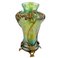 Art Nouveau Glass Vase with Bronze Overlay, 1900s 1