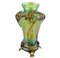 Vase Art Nouveau en Verre avec Incrustation en Bronze, 1900s 1