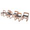 Vintage Wood & Skai Chairs, 1960s, Set of 6 5