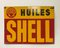 Insegna vintage smaltata Shell Huiles, Francia, 1931, Immagine 2