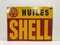 Vintage French Enamel Sign Shell Huiles, 1931 1