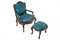 Armchair with Footstool, France, 1880s, Set of 2 7