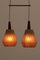 Teak Hängelampe mit 2 Lampenschirmen, Schweden, 1960er 2