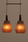 Teak Hanging Lamp with 2 Shades, Sweden, 1960s 2