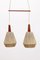 Teak Hanging Lamp with 2 Shades, Sweden, 1960s, Image 1