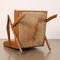 Beech and Leatherette Armchair, 1950s 9