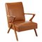 Beech and Leatherette Armchair, 1950s 1
