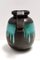 Vintage Fat Lava Black and Teal Ceramic Vase in Multi-Color 484-30 from Scheurich Wgp, 1970s 3