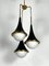 Mis-Century Stilnovo Hängelampe mit Drei Leuchten von Sciolari, Italien, 1950er 1
