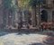 Artiste Post-impressionniste, Placa Reial Barcelona, Looking Into the Sunlight, 1970s, Huile sur Toile 2