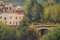 Benito Sanchez, Paesaggio di montagna con ponte, Catalogna, anni '70, olio su tela, Immagine 3