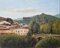 Benito Sanchez, Paesaggio di montagna con ponte, Catalogna, anni '70, olio su tela, Immagine 2