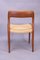 Danish Model 75 Dining Chairs in Teak and Papercord by Niels Otto Møller for J.L. Møllers, 1960s, Set of 4 9
