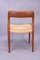 Danish Model 75 Dining Chairs in Teak and Papercord by Niels Otto Møller for J.L. Møllers, 1960s, Set of 4, Image 9