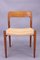 Danish Model 75 Dining Chairs in Teak and Papercord by Niels Otto Møller for J.L. Møllers, 1960s, Set of 4, Image 14