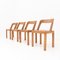 Wood & Viennese Straw Chairs attributed to RB Rossana, Italy, 1970s, Set of 4 3