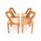 Wood & Viennese Straw Chairs attributed to RB Rossana, Italy, 1970s, Set of 4, Image 4