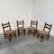 Brutalist Dining Chairs in the style of Charles Dudouyt, 1940s, Set of 4 1