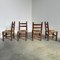 Brutalist Dining Chairs in the style of Charles Dudouyt, 1940s, Set of 4 7