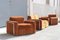 Da Salotto Sofa and Armchairs Armchair in Cubic Orange and Steel, Italy, 1970s, Set of 3, Image 20