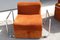 Fauteuil et Canapé Da Salotto en Cubic Orange et Acier, Italie, 1970, Set de 3 7