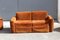 Da Salotto Sofa and Armchairs Armchair in Cubic Orange and Steel, Italy, 1970s, Set of 3 18