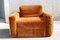 Fauteuil et Canapé Da Salotto en Cubic Orange et Acier, Italie, 1970, Set de 3 4