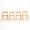 Folding Chairs in Wood and Straw, Italy, 1980s, Set of 4 1