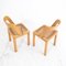 Chaises Viennoises en Paille et Bois attribuées à RB Rossana, Italie, 1970s, Set de 2 3