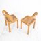 Wood & Viennese Straw Chairs attributed to RB Rossana, Italy, 1970s, Set of 2 3