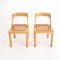 Wood & Viennese Straw Chairs attributed to RB Rossana, Italy, 1970s, Set of 2 1