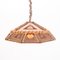 Suspension Lamp in Bamboo and Leather, Italy, 1970s, Image 3