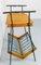 French Side Table and Magazine Rack Stand in Beech and Iron, 1950 6