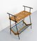 French Side Table and Magazine Rack Stand in Beech and Iron, 1950 7