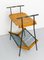 French Side Table and Magazine Rack Stand in Beech and Iron, 1950 2