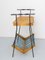 French Side Table and Magazine Rack Stand in Beech and Iron, 1950 3