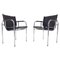 Vintage Leather and Chrome Lounge Chairs by Hans Eichenberger for Strässle, 1970s, Set of 2 1