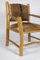 Brutalist Style Armchair in Elm and Goatskin, 1970s, Image 6