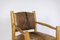 Brutalist Style Armchair in Elm and Goatskin, 1970s 7