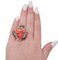 Rose Gold and Silver Ring in Coral and Diamonds 4