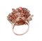 Rose Gold and Silver Ring in Coral and Diamonds 3