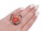 Rose Gold and Silver Ring in Coral and Diamonds 5